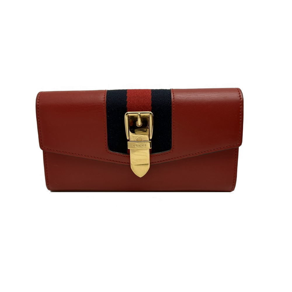 Gucci Sylvie Continental Wallet Leather Red